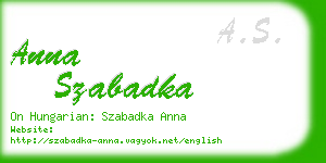 anna szabadka business card